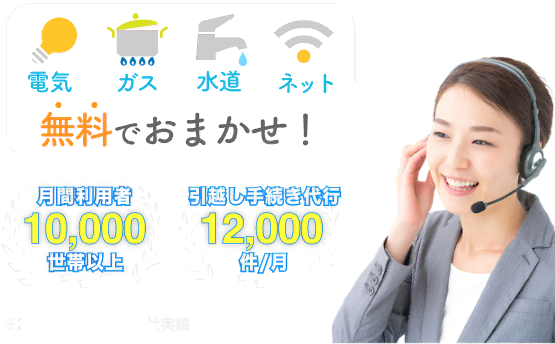 電気もガスも水道もあちこち連絡しなくてもまとめて1回!かんたん手続き!