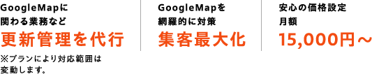 GoogleMapに関わる業務など更新管理を代行GoogleMapを網羅的に対策集客最大化安心の価格設定月額19,800円～
