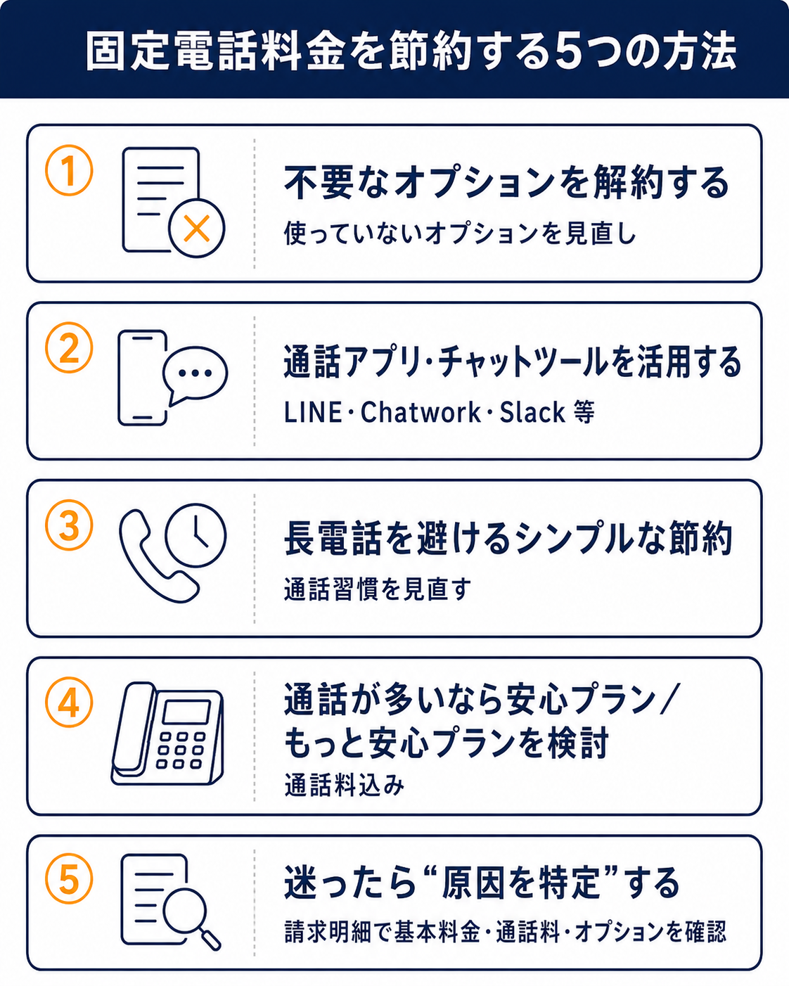 固定電話料金を節約する5つの方法